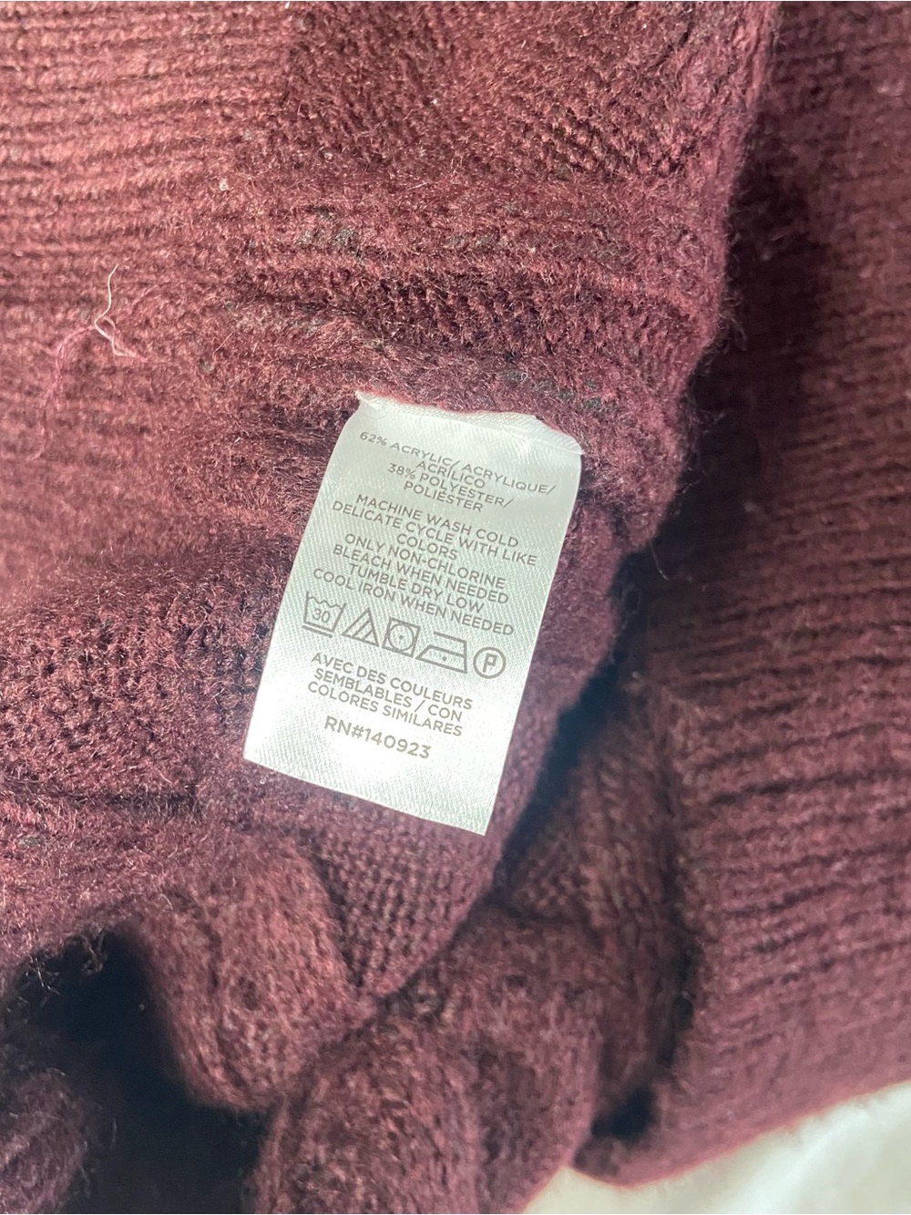 LOFT Cable-Knit Button Cardigan in Deep Burgundy - Picture 7 of 7